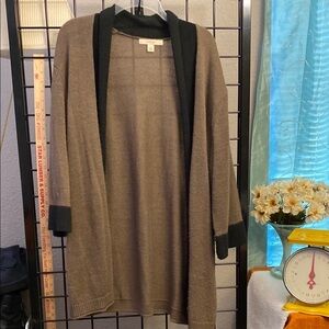 Sejour Black and Brown Knit Cardigan